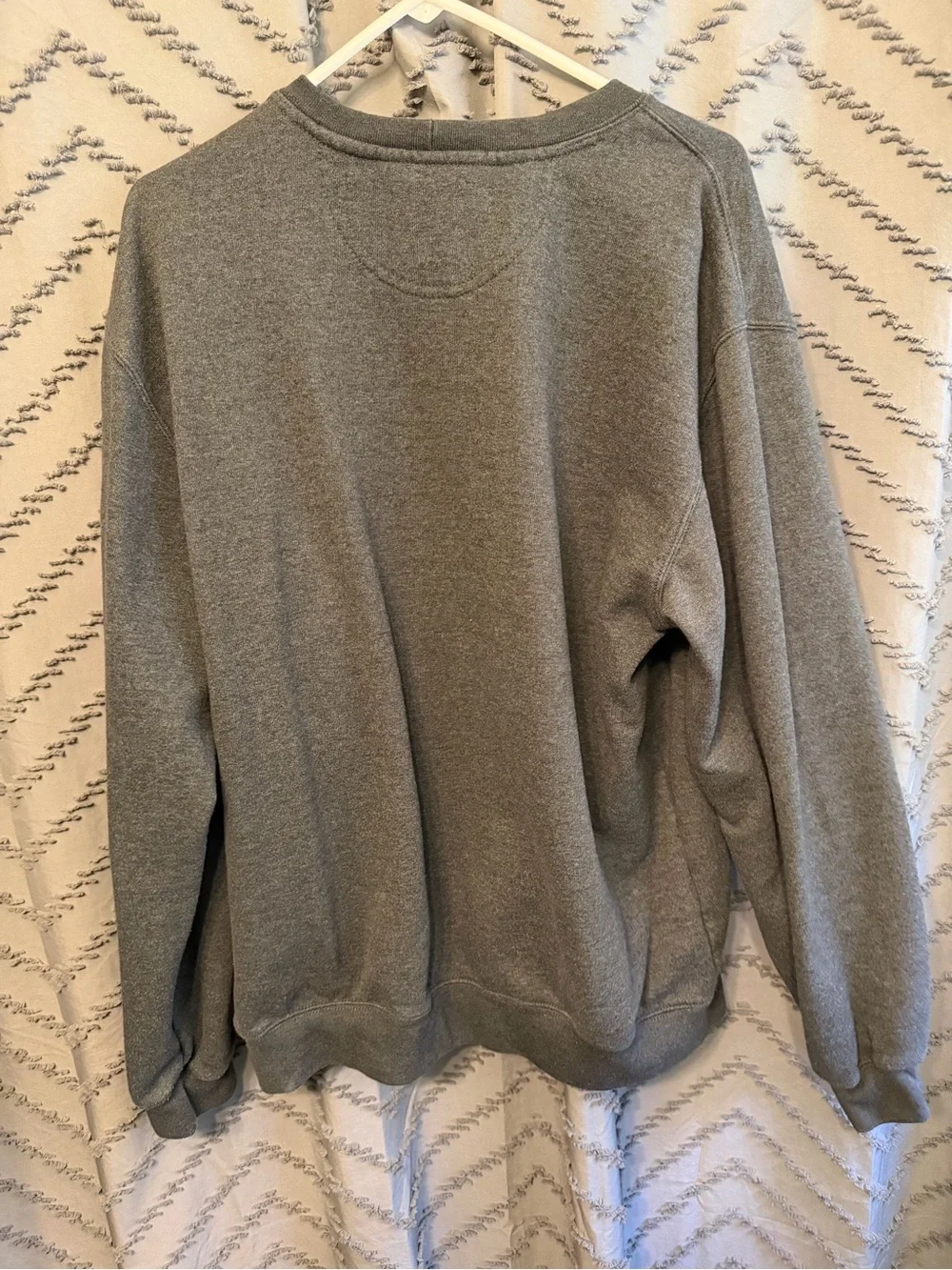 Carhartt Men's Heather Gray Crewneck with Yellow Sleeve Logo